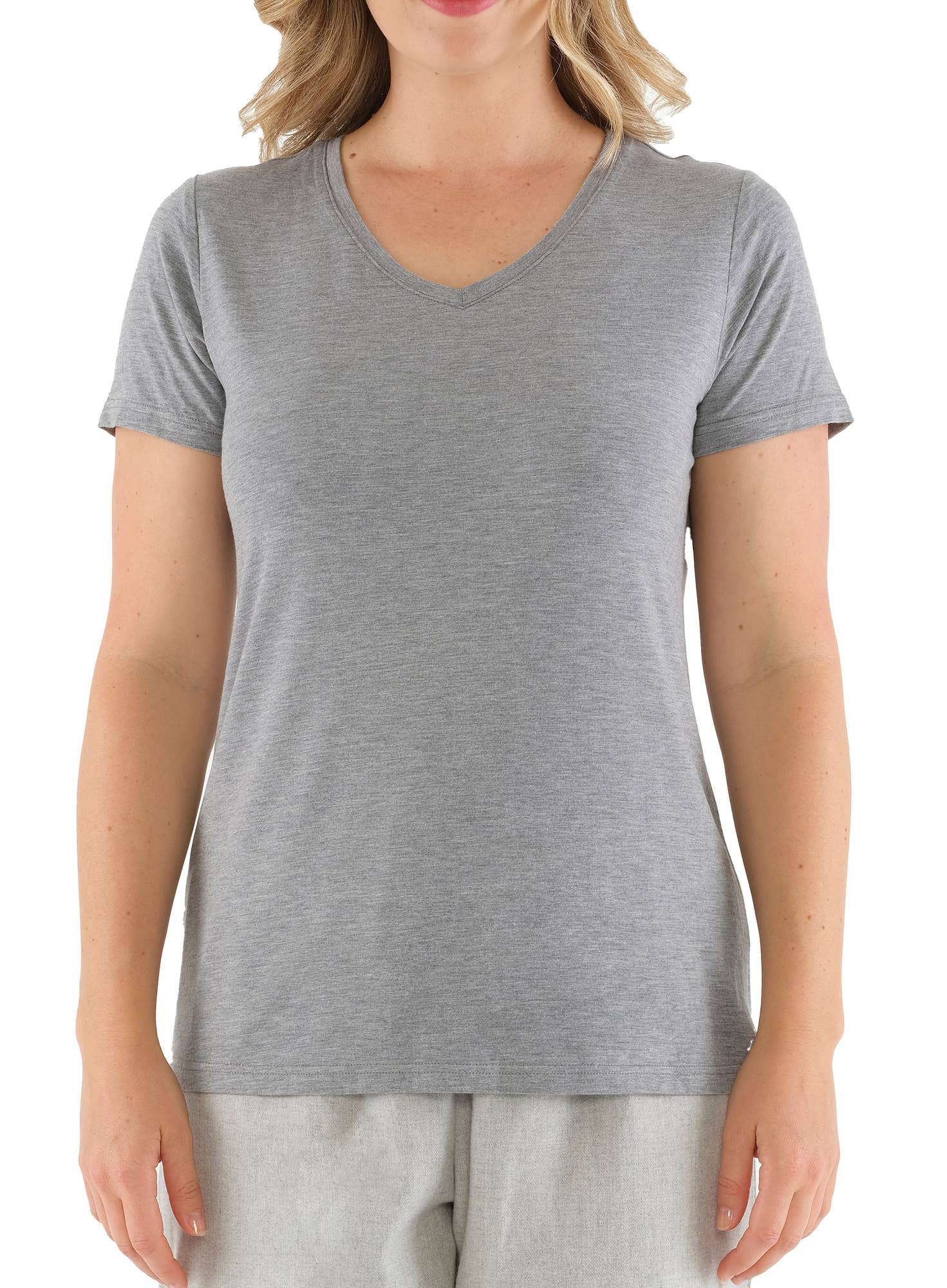 Women's Grey V Neck