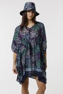 Kaftan and hat set green front