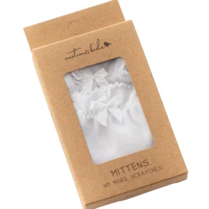 Baby Mittens 2 Pack in white, featuring two pairs of baby mittens