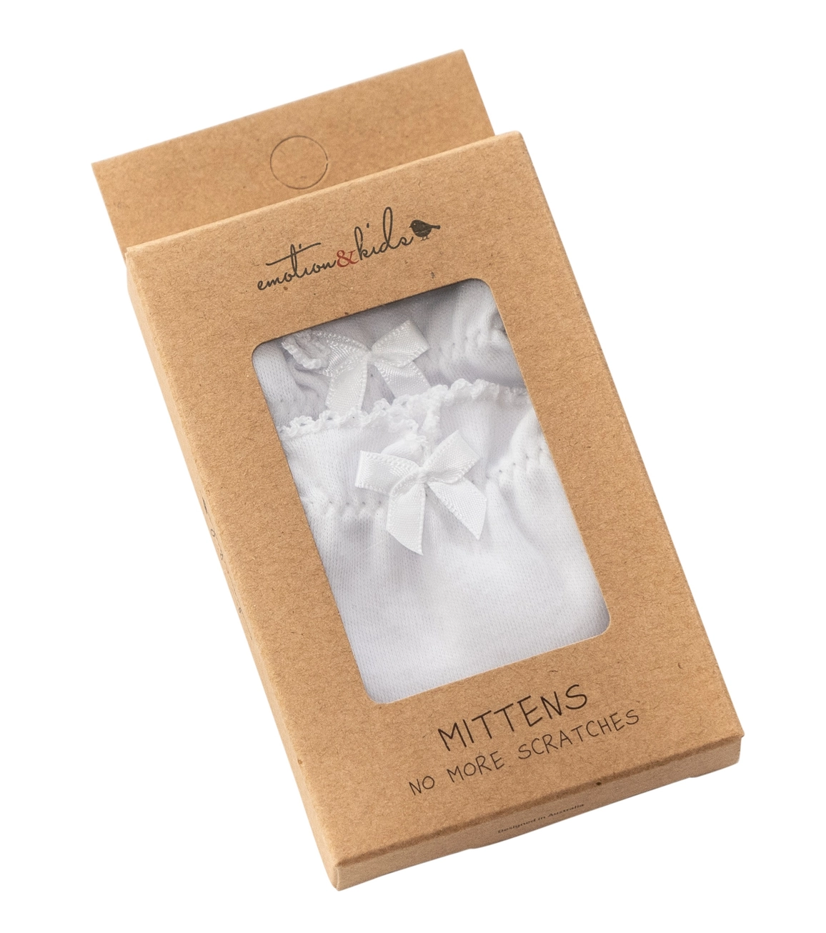 Baby Mittens 2 Pack in white, featuring two pairs of baby mittens
