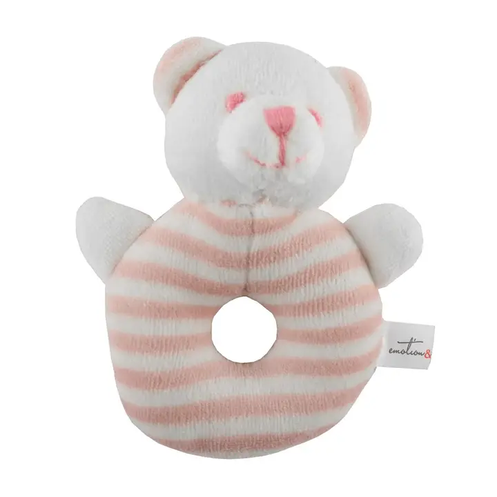 Bear Velour Rattles pink
