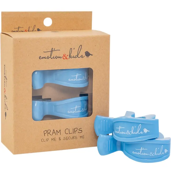 Pram Clips in Blue, baby pram accessory